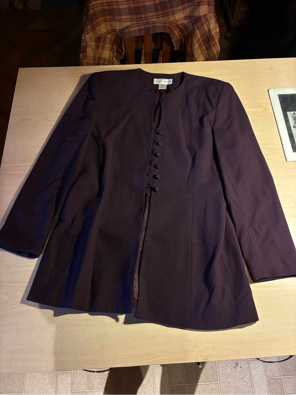 Women's Plum Long-Sleeve Button Front Coat Jacket casual corner size 10